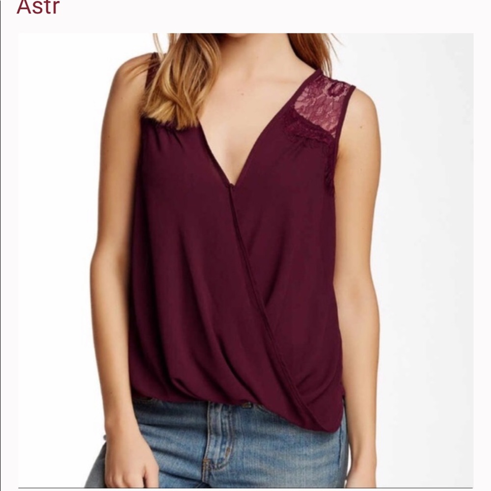 ASTR burgundy sleeveless top